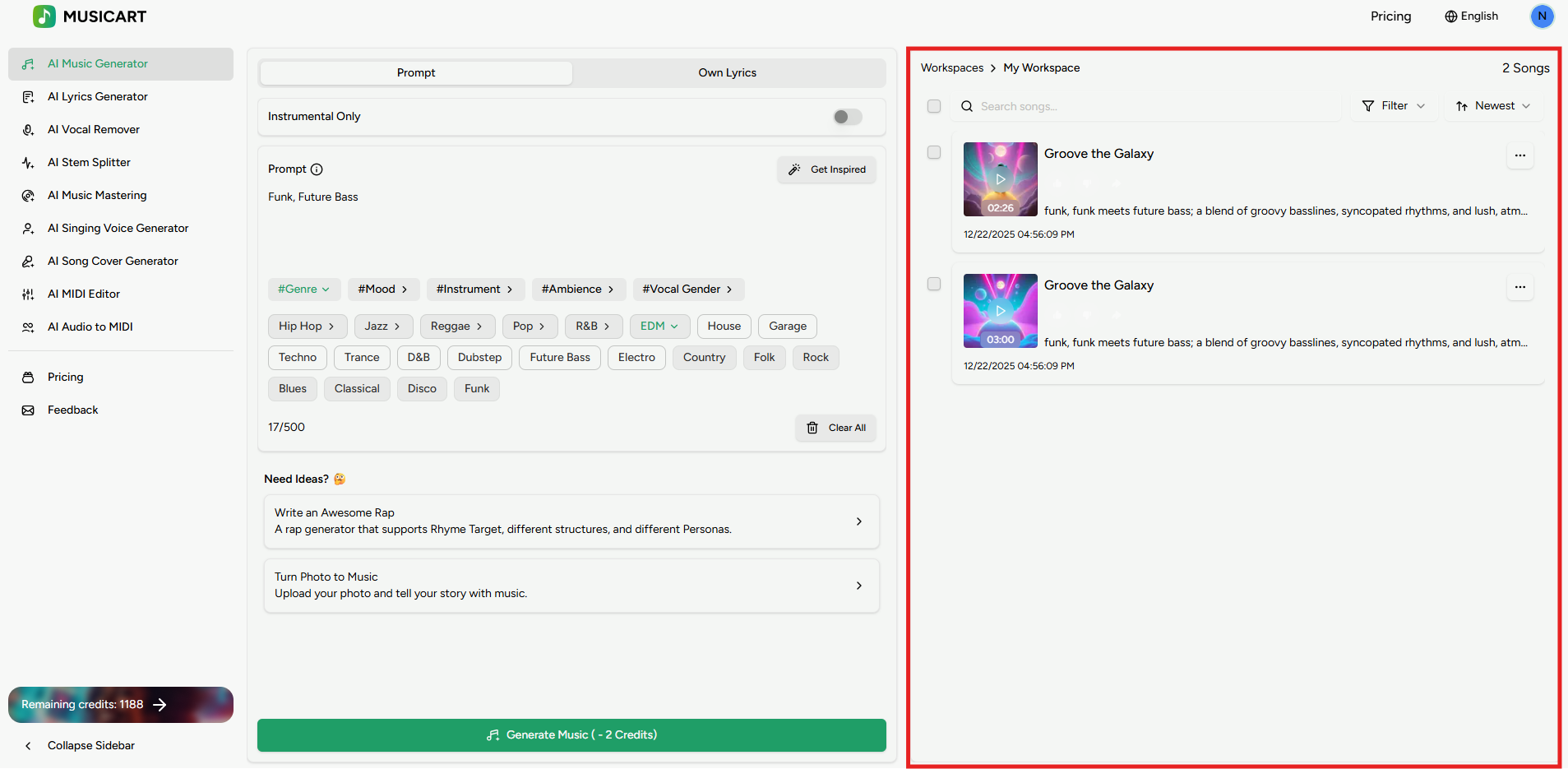 Music Generator Workspace