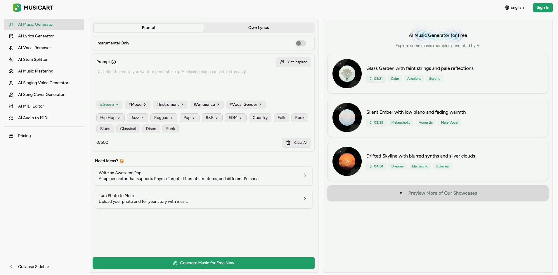 MusicArt AI Music Generator